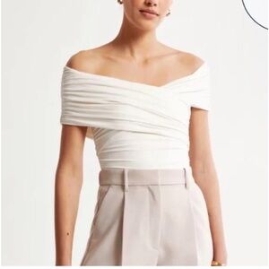 Off-The-Shoulder Ruched Wrap Top